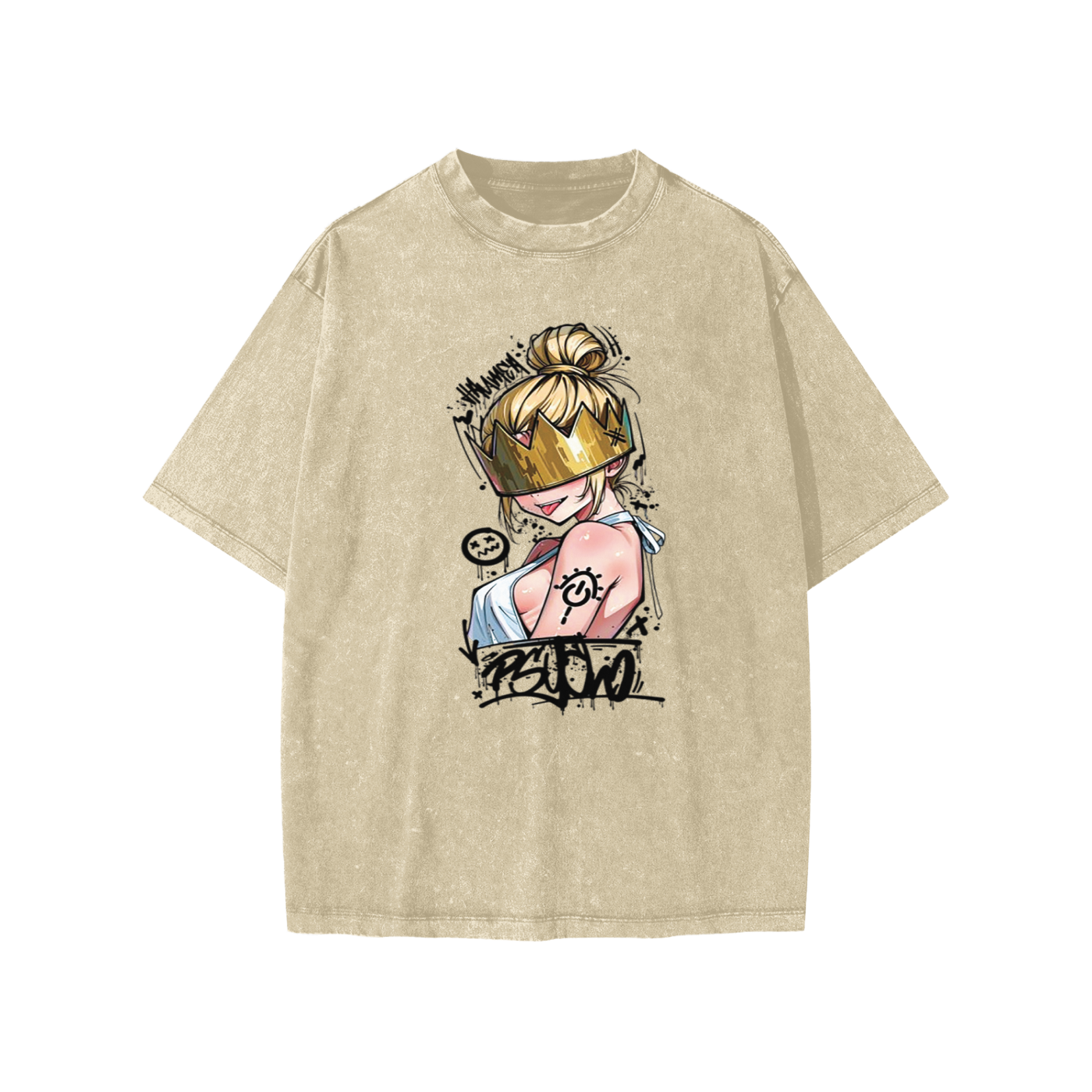 "SPECTER CROWN" - Haumea -  Fire Force Anime Vintage Washed Oversized T-Shirts V2