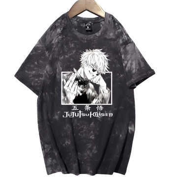 Anime - Streetwear - "DADDY SENSEI" - Jujutsu Kaisen Anime Satoru Gojo Oversized Tie Dye T-shirt | 5 Colors - Alpha Weebs