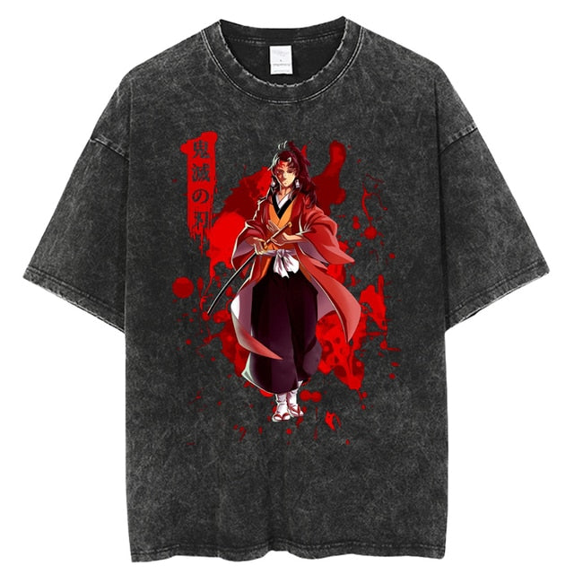 "OG SLAYER" - Demon Slayer Anime Yoriichi Vintage Washed Oversized T-Shirts