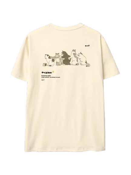 "CHIBI CAT" - Japanese Streetwear Anime Oversized T-Shirt
