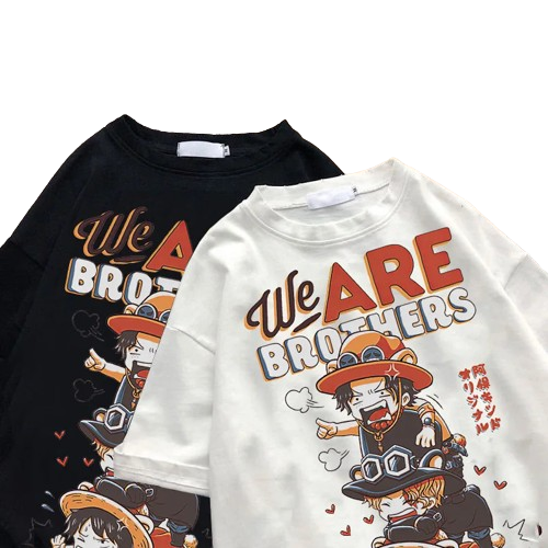 "BROTHERHOOD" - One Piece Luffy Oversized T-Shirts | 2 Colors