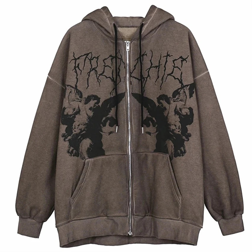 "FALLEN ANGEL" - Japanese Streetwear Anime Oversized Hoodie | 3 Colors