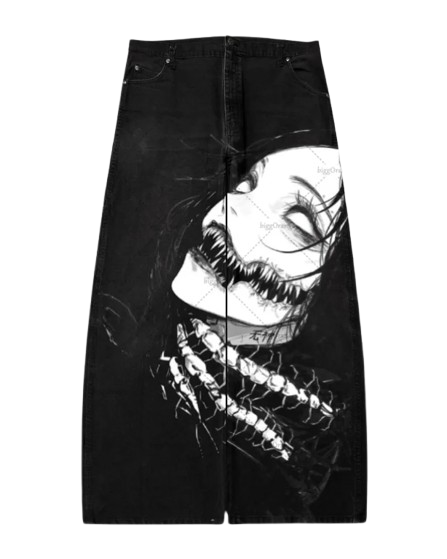 "BODY HORROR" - Japanese Streetwear Anime Jeans | 5 Options