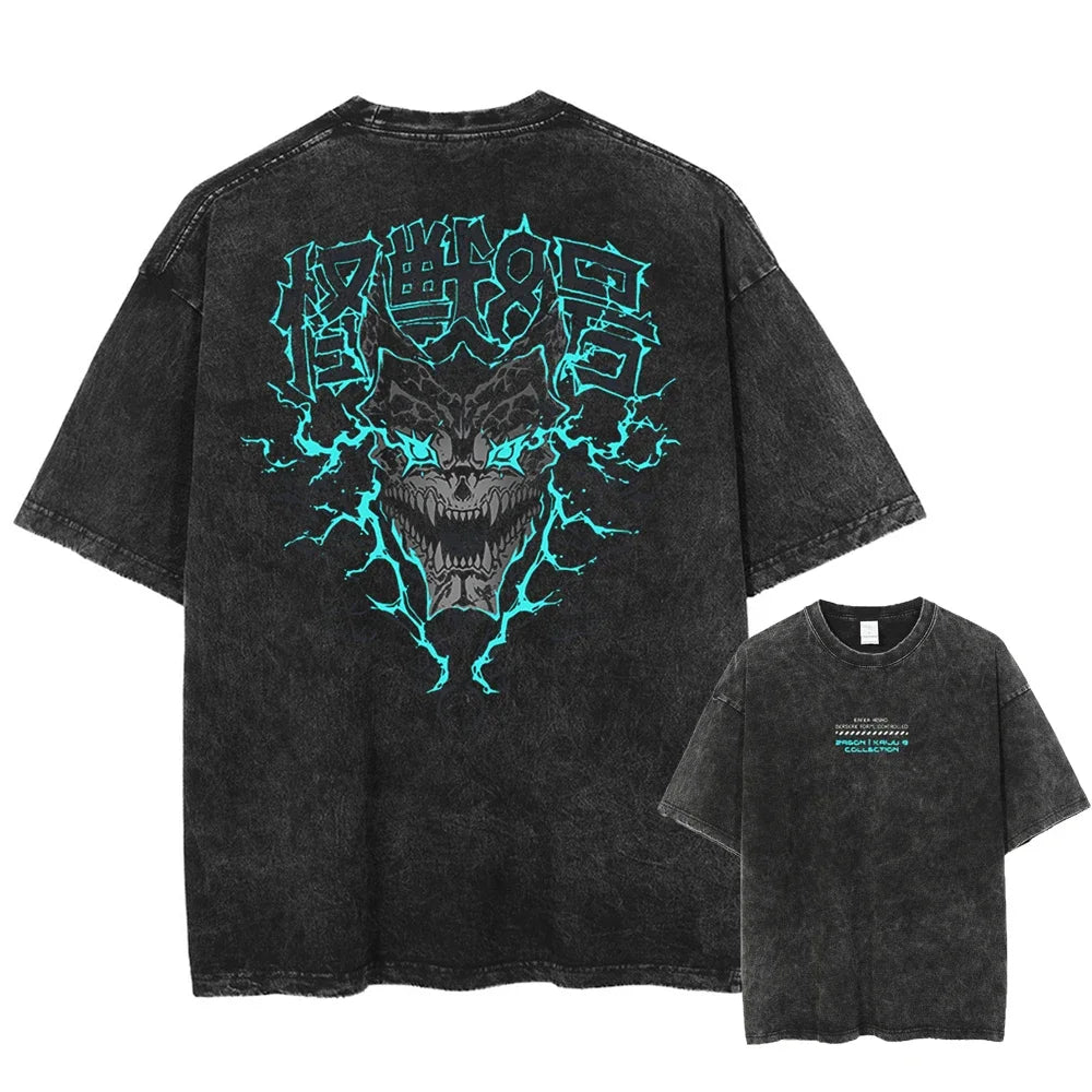 "DEMONIC" - Kaf-Hib - Monster #8 Anime Vintage \ Acid Washed  Oversized T-Shirt | 2 Options (Copy)