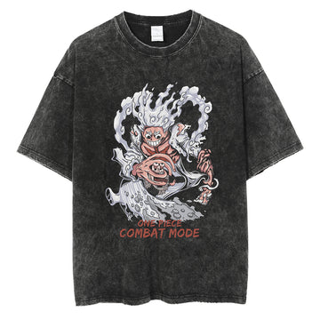 "CARTOONISH" - GEAR 5 - Monkey D. Luffy - One Piece Anime Vintage Washed Oversized T-Shirts