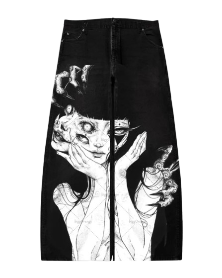 "BODY HORROR" - Japanese Streetwear Anime Jeans | 5 Options