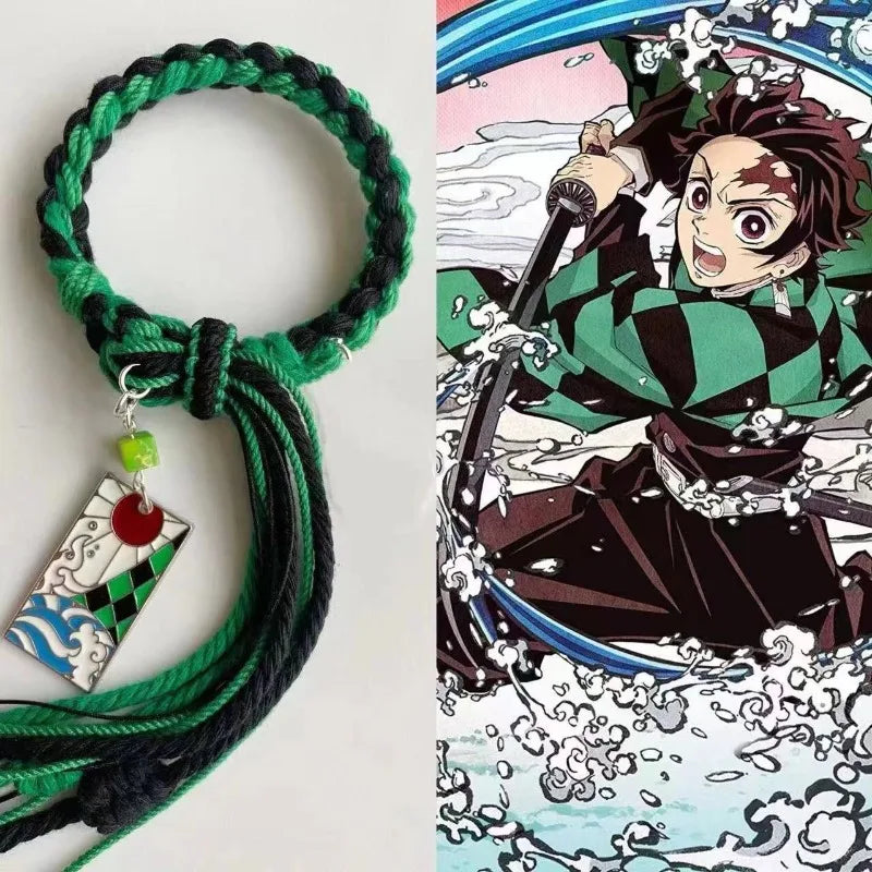 Demon Slayer Reincarnation Bracelet Fashion Adjustable Braided Couple Bracelet Creative Anime Jewelry Sets for Women Men Gifts