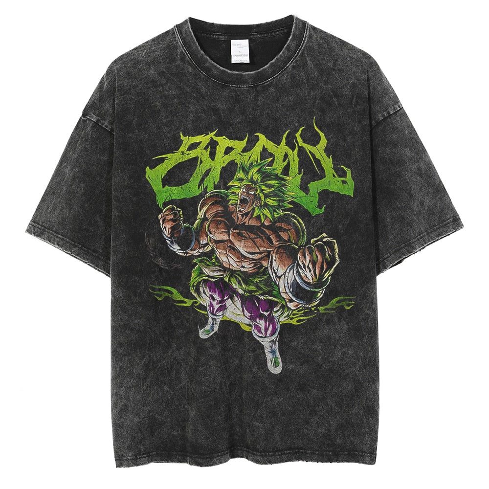 "LEGENDARY" - DBZ Anime bROLY Oversized Vintage Washed T-Shirts