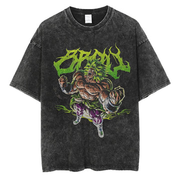 "LEGENDARY" - DBZ Anime bROLY Oversized Vintage Washed T-Shirts