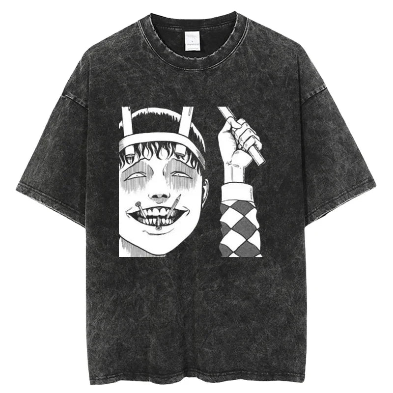 "CURSE MASTER" - Souichi Tsujii - Junji Ito Anime Vintage \ Acid Washed T-Shirt