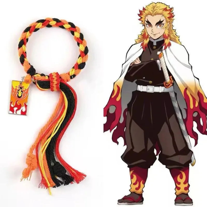 Demon Slayer Reincarnation Bracelet Fashion Adjustable Braided Couple Bracelet Creative Anime Jewelry Sets for Women Men Gifts