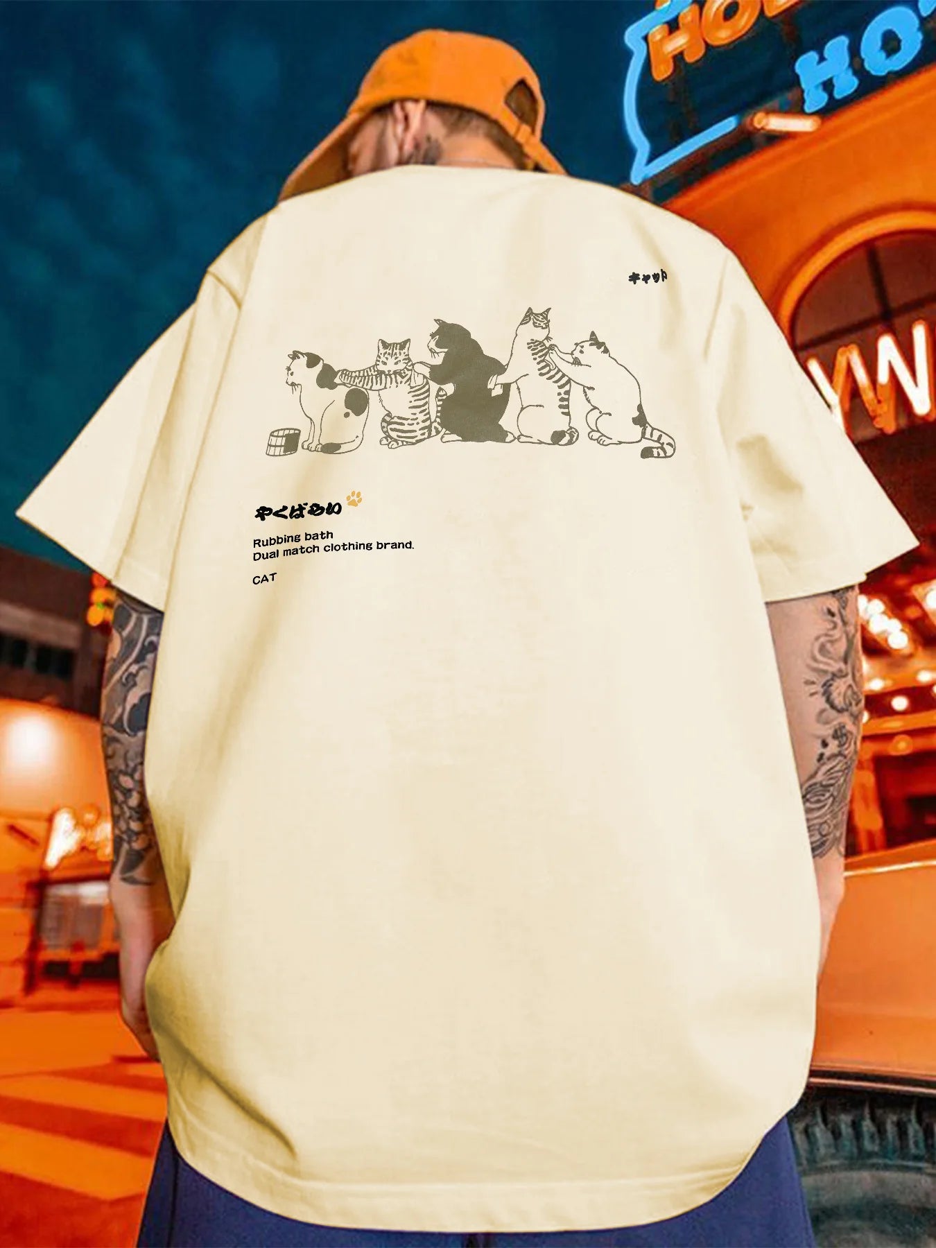 "CHIBI CAT" - Japanese Streetwear Anime Oversized T-Shirt