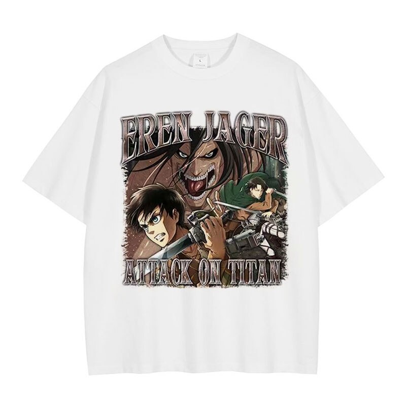 "CLASSIC JEAGER" - Attack On Titan Anime Oversized Vintage Washed T-Shirts | 2 Colors