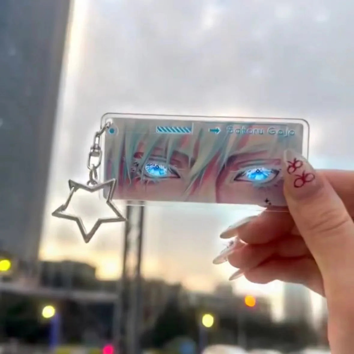 "BLUE EYES" - Blindfolded Sorcerer - JJK Anime Keychain