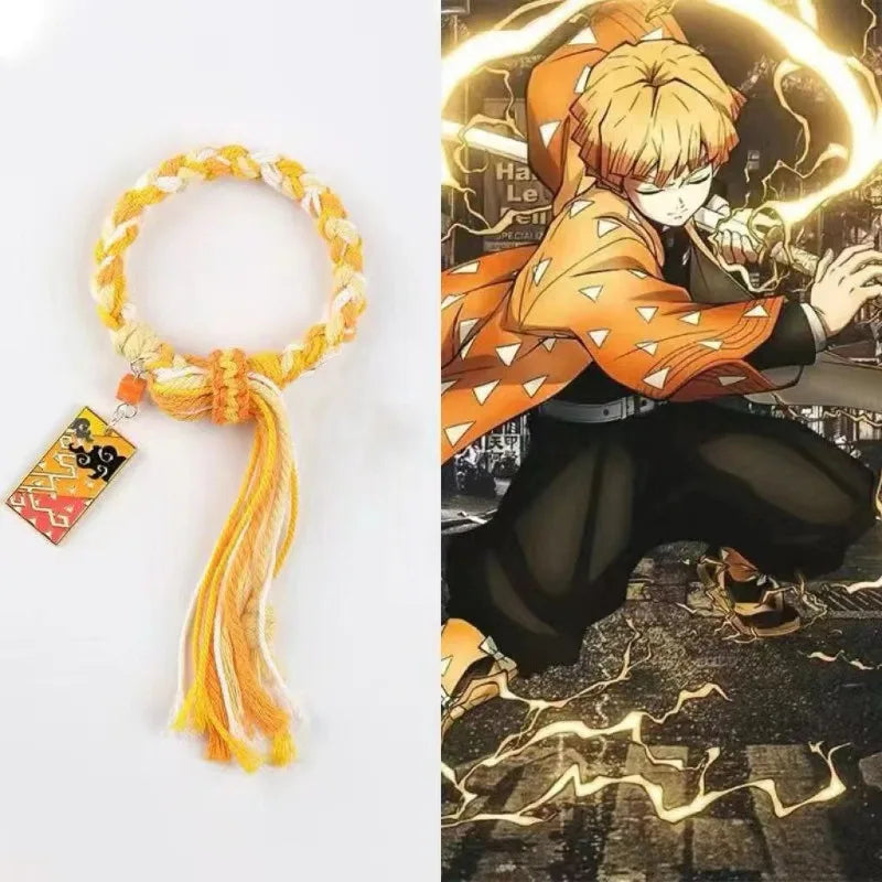 Demon Slayer Reincarnation Bracelet Fashion Adjustable Braided Couple Bracelet Creative Anime Jewelry Sets for Women Men Gifts