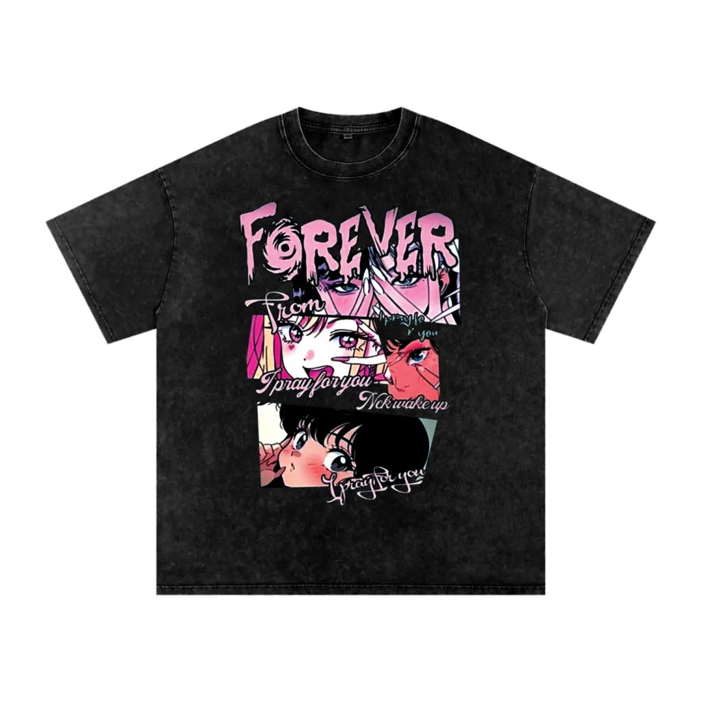 "FOREVER" - Usa-Ino - Sailor Moon Anime Vinatge \ Acid Washed Oversized T-Shirt