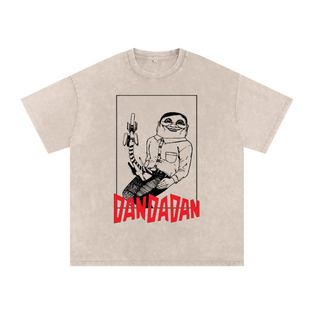 "ALIEN DENIER" - Mom-Aya - Dan da dan Anime Vintage \ Acid Washed Oversized T-Shirt | 2 Color