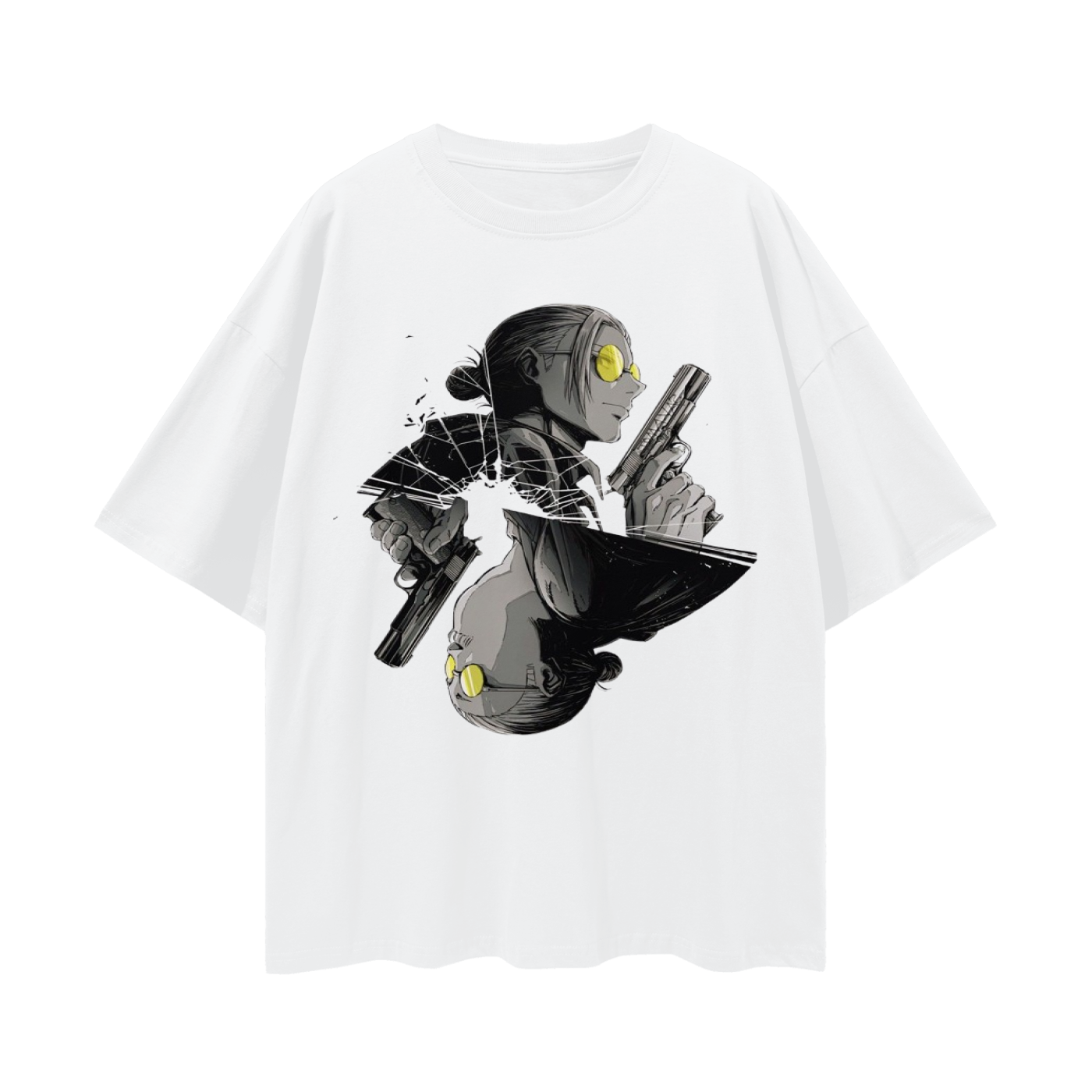 " EDGE WEAR " -  Revy -  Black Lagoon Anime Oversized T-Shirt | 2 Option
