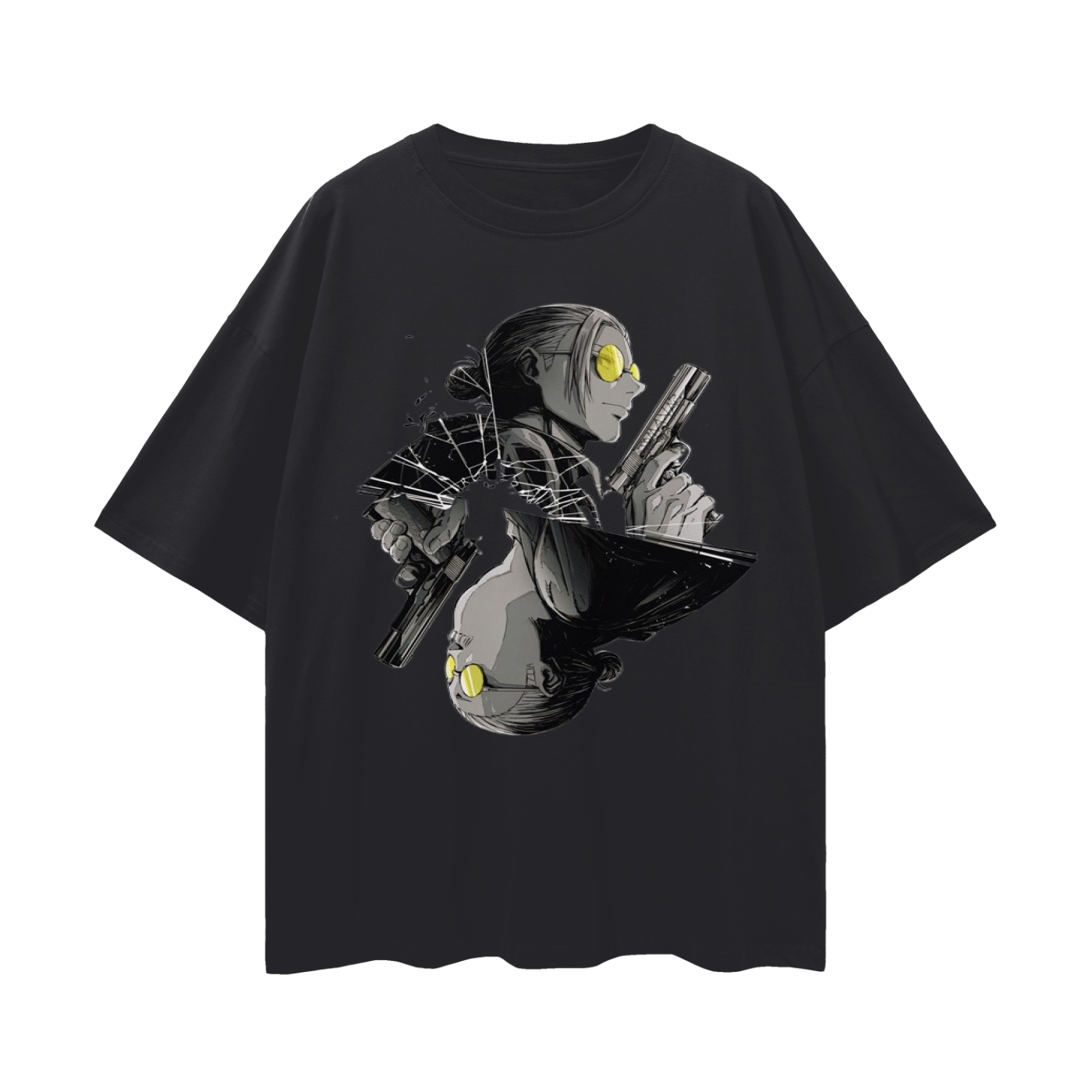 " EDGE WEAR " -  Revy -  Black Lagoon Anime Oversized T-Shirt | 2 Option