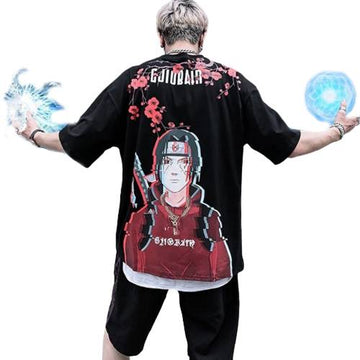 Anime - Streetwear - "DIRP ITACHI" - Naruto Anime Oversized T-shirt | 3 colors - Alpha Weebs