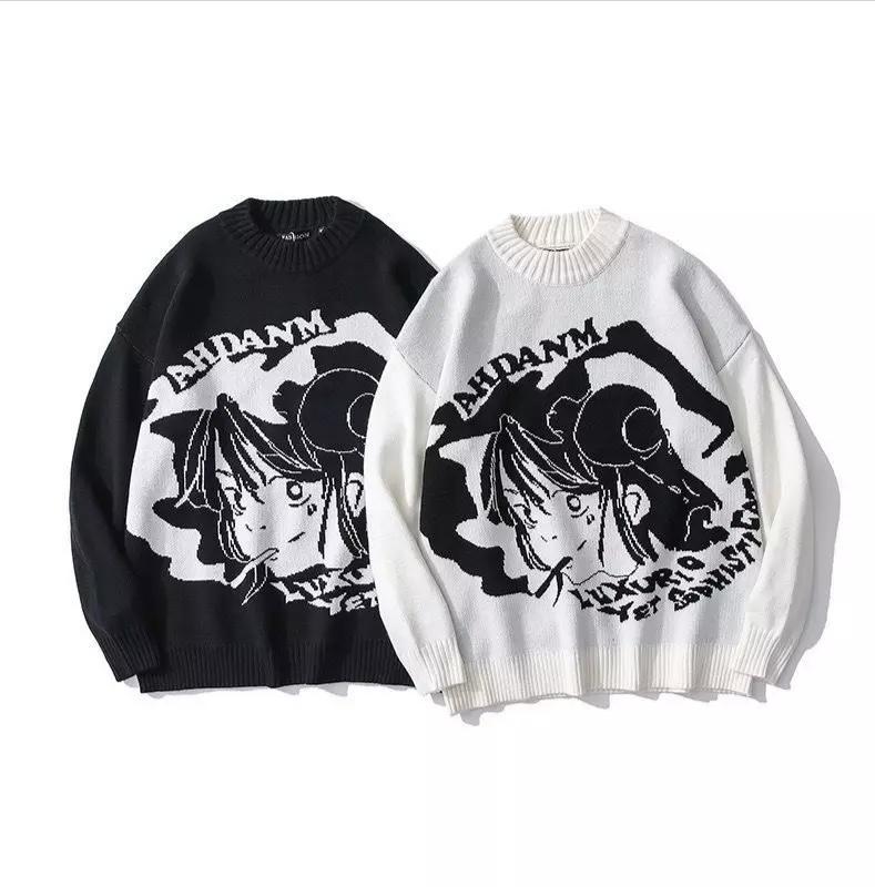 Anime - Streetwear - "MOON GIRL" - Anime Knit Sweater | 2 Colors - Alpha Weebs