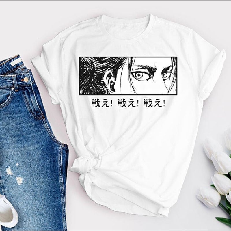 Anime - Streetwear - "FIGHTER'S EYES" - Eren Yeager - AOT Anime T-shirt - Alpha Weebs