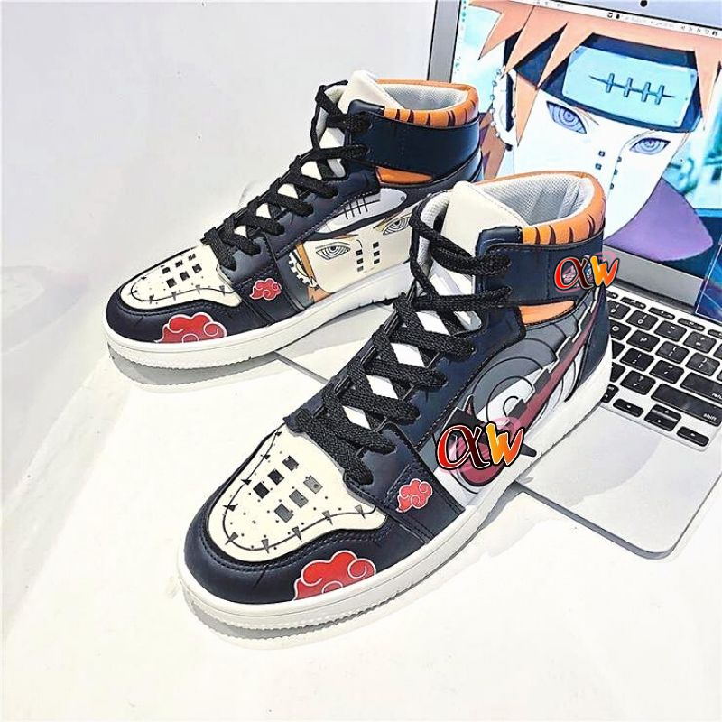 Anime - Streetwear - "AIR ALMIGHTY 1" - (High Top) - Nagato Pain Sneakers - Naruto Anime - Alpha Weebs