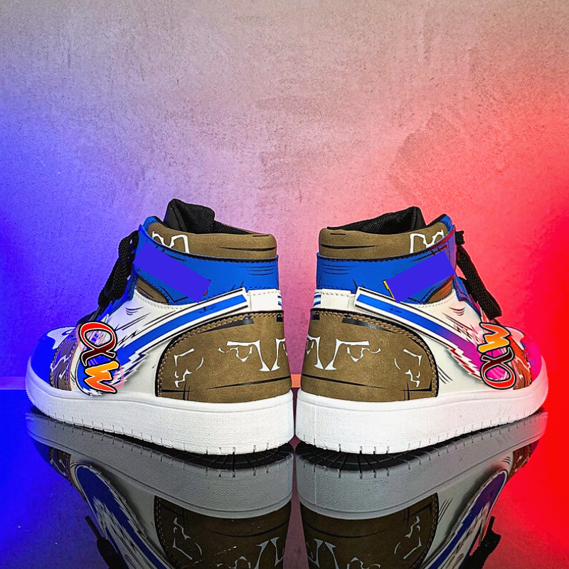 Anime - Streetwear - "AIR SAIYAN PRINCE 1" - Vegeta (High Tops) Anime Sneakers - DBZ Anime - Alpha Weebs