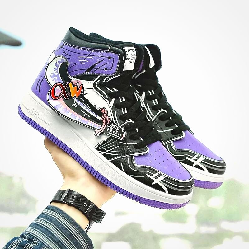 Anime - Streetwear - "AIR ZORO 1 - ENMA" - (High Top) - One Piece Anime Sneakers - Alpha Weebs