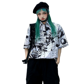 "TALE OF SHINOBIS" - Manga Style Shinobi Shirt (White) - Naruto Anime