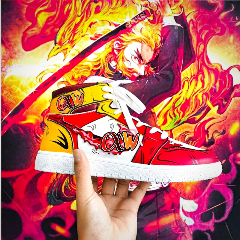 Anime - Streetwear - "AIR RENGOKU 1" - (High Top) - Demon Slayer Anime Sneakers - Alpha Weebs