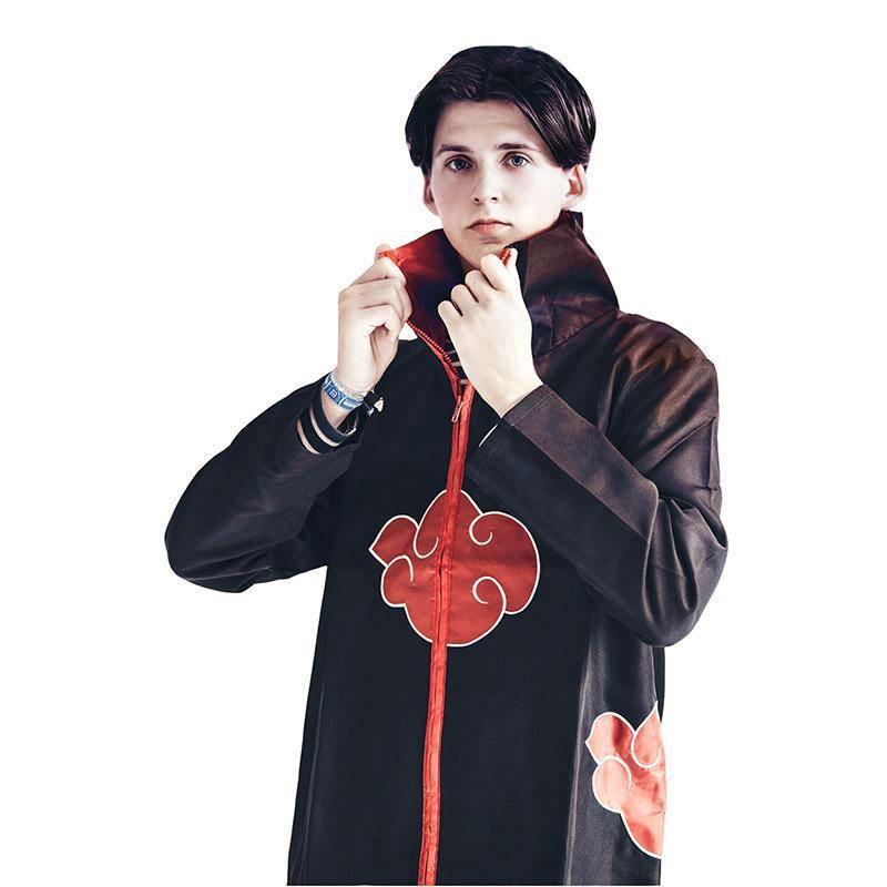 Buy Naruto Akatsuki Red Clouds Costume Coat Anime Bomber Zipper