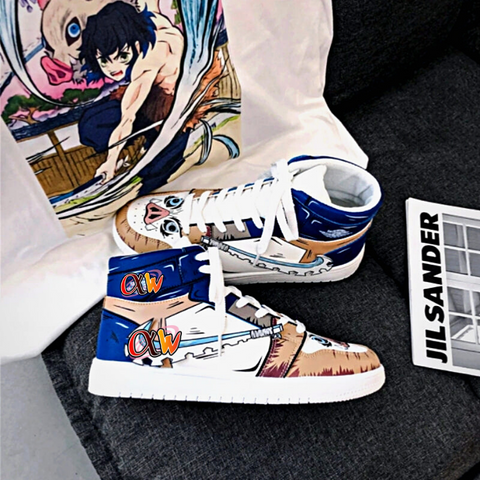 Anime - Streetwear - "AIR INOSUKE 1" - (High Top) - Demon Slayer Anime Sneakers - Alpha Weebs