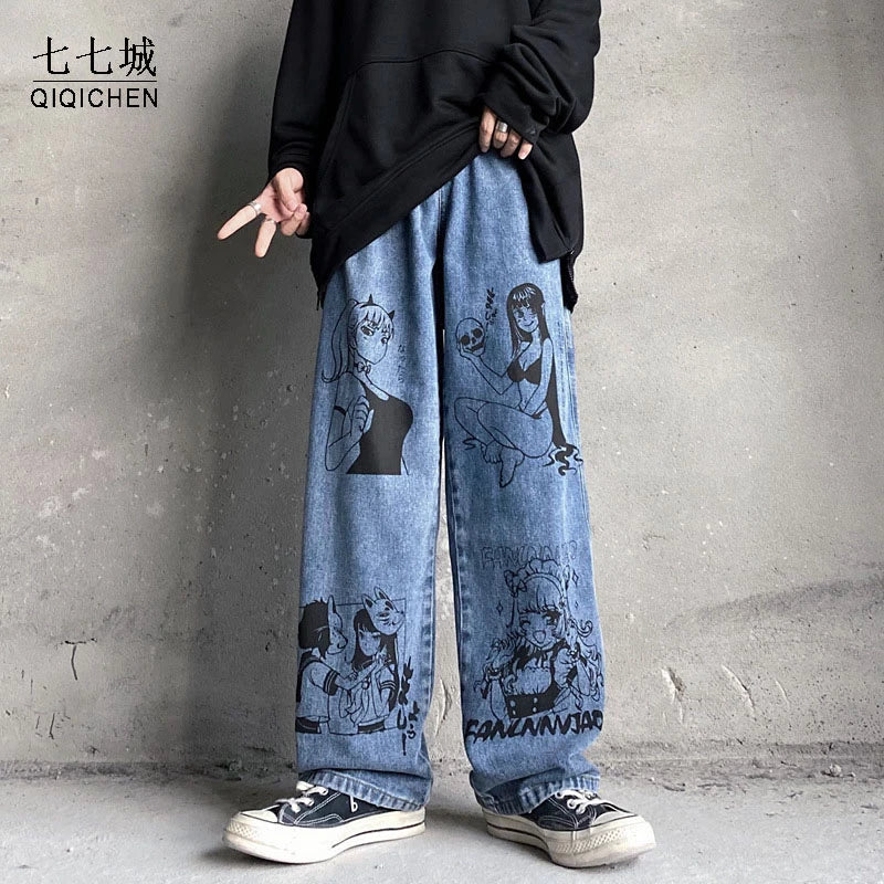 Anime - Streetwear - "LUNAR" - Sailor Moon Anime Jeans - Alpha Weebs