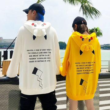 Anime - Streetwear - "Pikachu" Pokemon Anime Oversized Hoodies | 2 Colors - Alpha Weebs