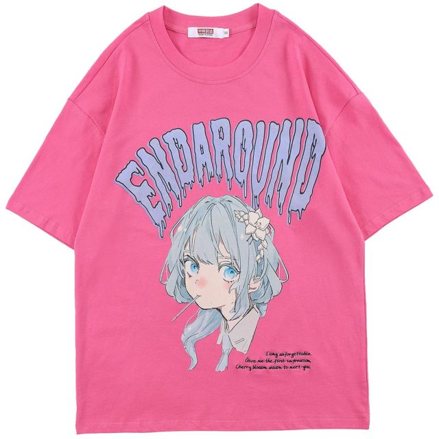 Anime - Streetwear - "ENDAROUND" Anime Girl T-Shirt | 3 Colors - Alpha Weebs