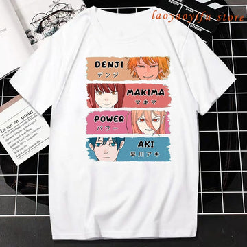 Anime - Streetwear - "Devil Hunters" Chainsaw Man Anime Oversized T-Shirts | 2 Colors - Alpha Weebs