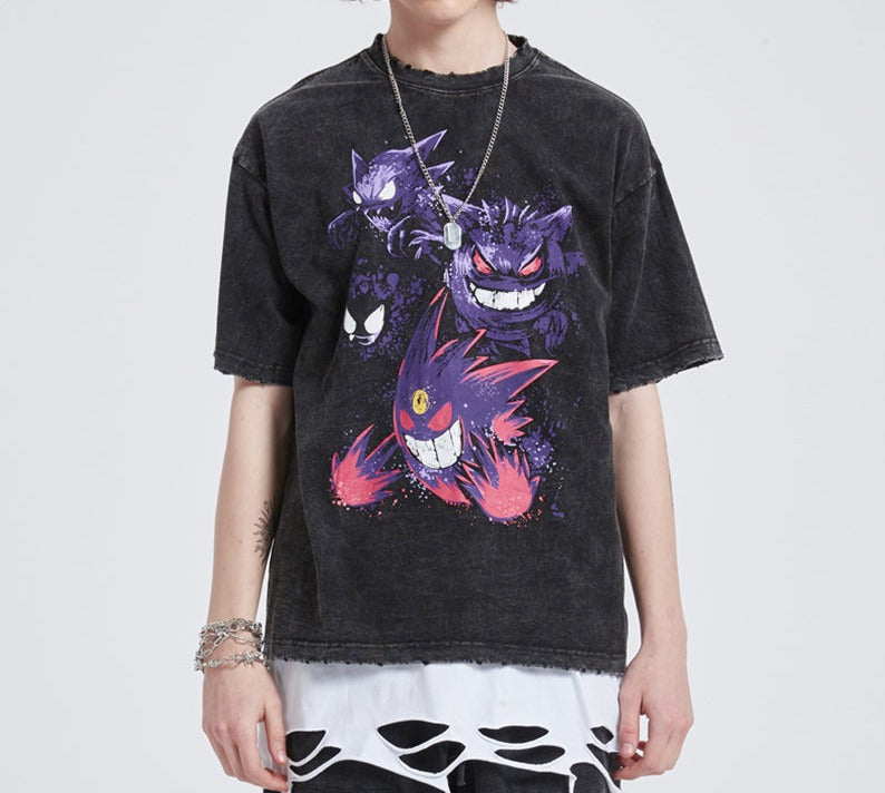 Anime - Streetwear - "GHOST" - Oversized Pokemon Anime Vintage Style T-shirt | 2 options - Alpha Weebs