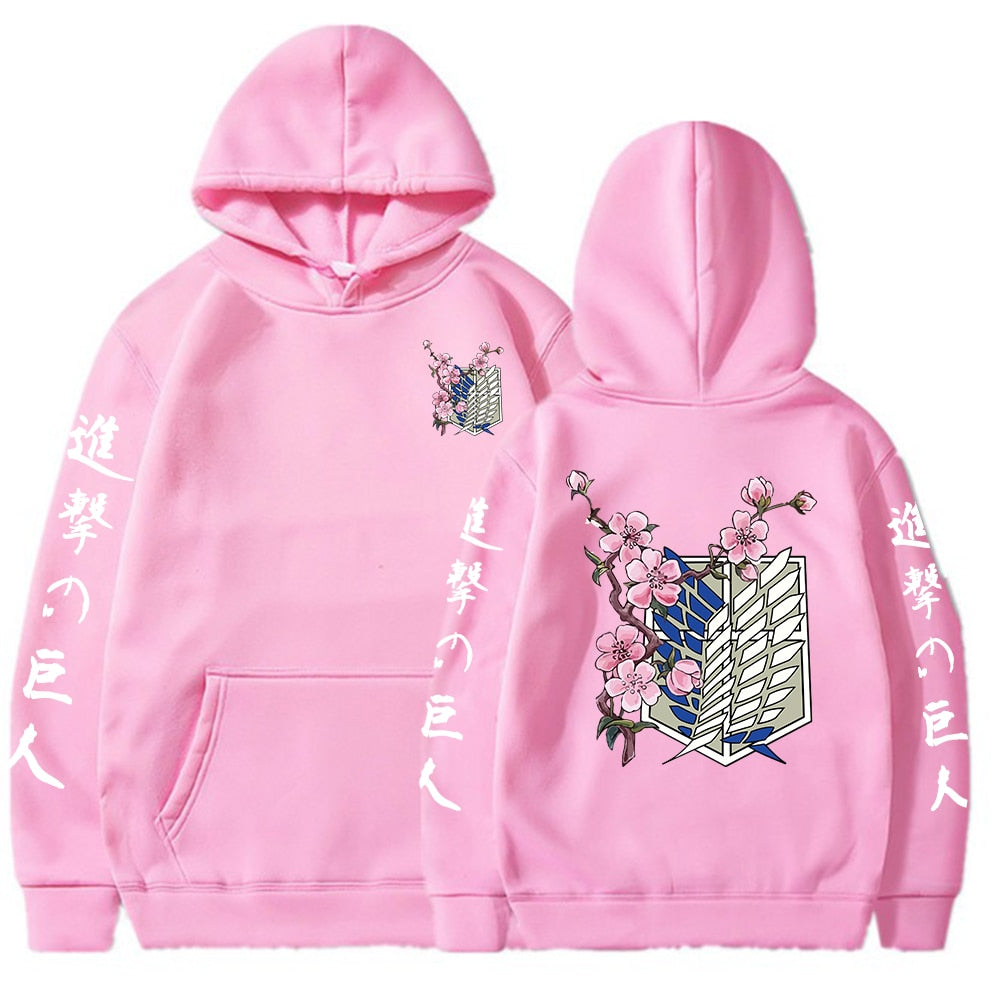 Anime - Streetwear - Floral Scouts Attack On Titan Anime Hoodies | 5 Colors - Alpha Weebs