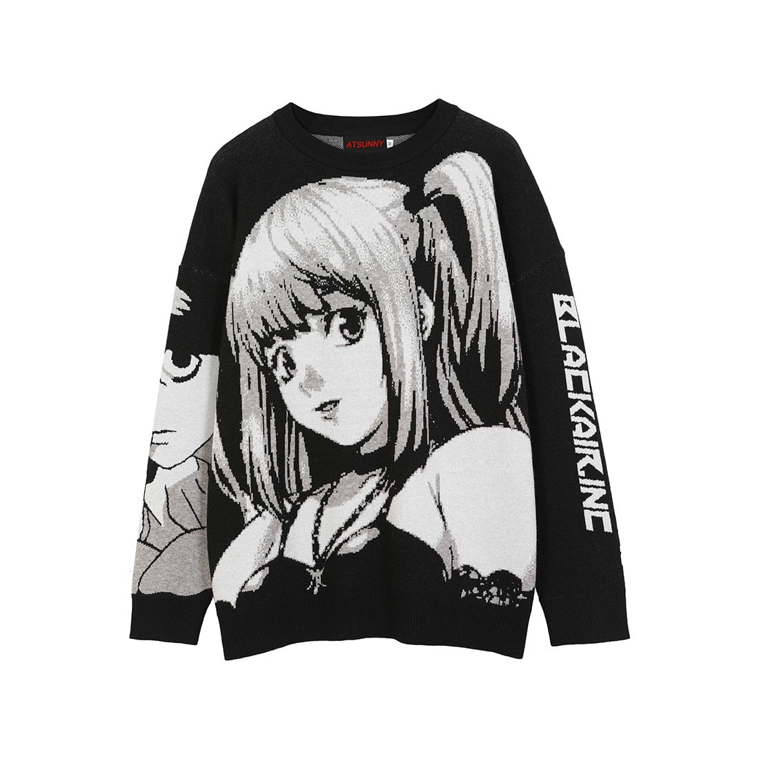 Anime - Streetwear - "BEAUTY & BRAINS" - L & Misa Knitted - Death Note Anime Sweater - Alpha Weebs
