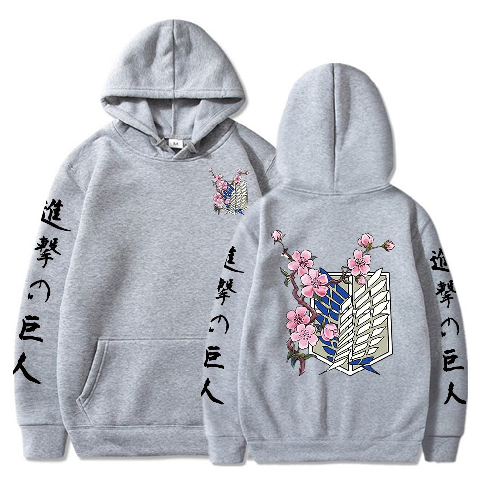 Anime - Streetwear - Floral Scouts Attack On Titan Anime Hoodies | 5 Colors - Alpha Weebs