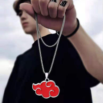 Anime - Streetwear - "AKATSUKI RED CLOUD" - Naruto Anime Pendant Necklace - Alpha Weebs