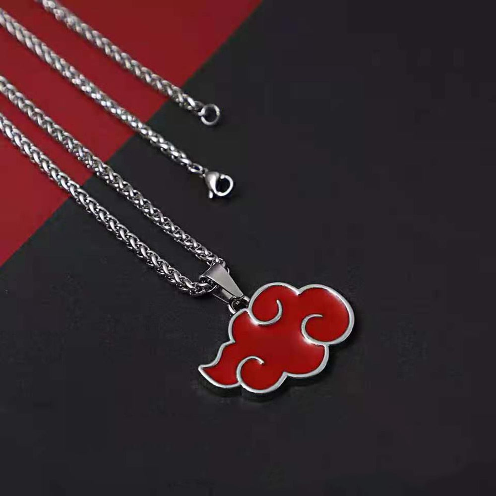 Anime - Streetwear - "AKATSUKI RED CLOUD" - Naruto Anime Pendant Necklace - Alpha Weebs