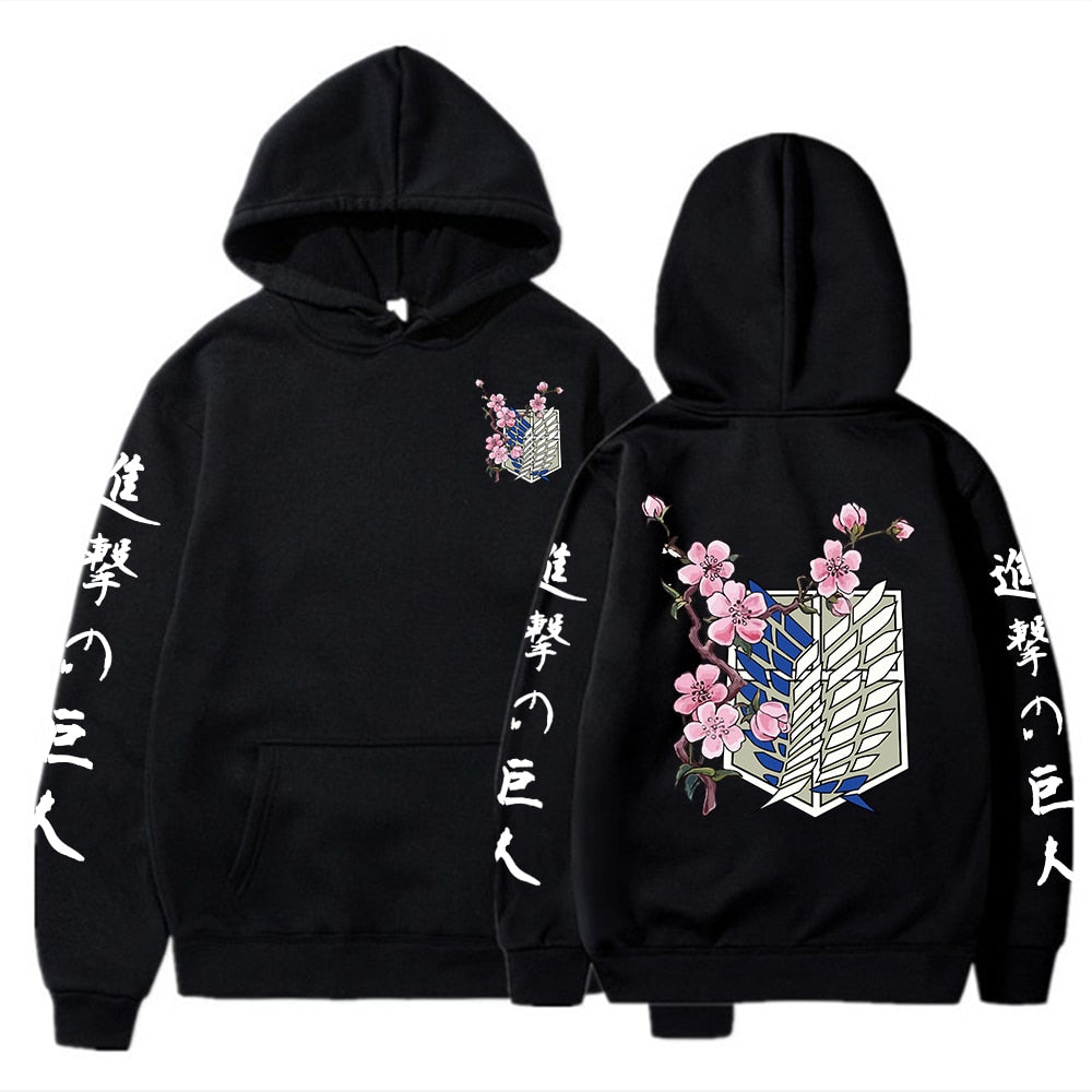 Anime - Streetwear - Floral Scouts Attack On Titan Anime Hoodies | 5 Colors - Alpha Weebs