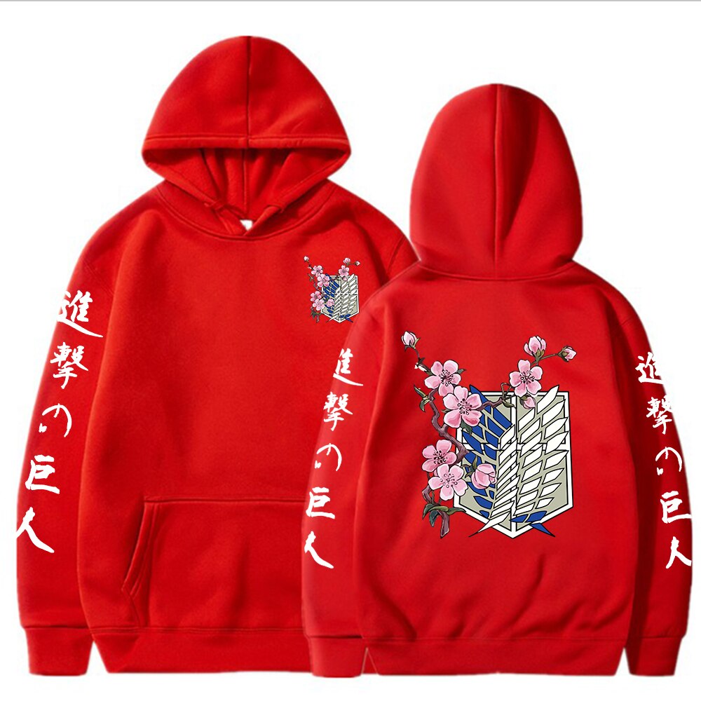 Anime - Streetwear - Floral Scouts Attack On Titan Anime Hoodies | 5 Colors - Alpha Weebs