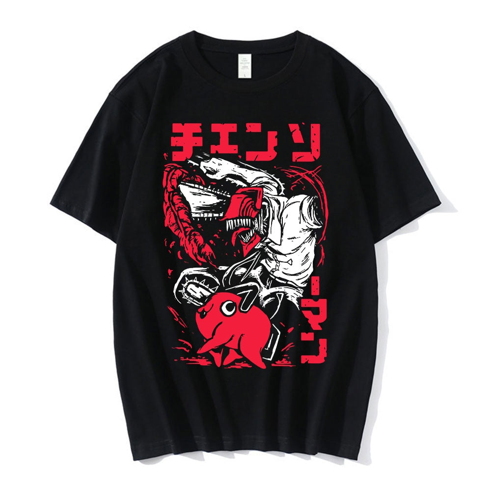 Anime - Streetwear - "The Chainsaws" Chainsaw Man Anime Oversized T-Shirt | 2 Colors - Alpha Weebs