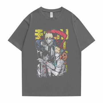 Anime - Streetwear - "Special Division" Chainsaw Man Anime Oversized T-shirts | 3 Colors - Alpha Weebs