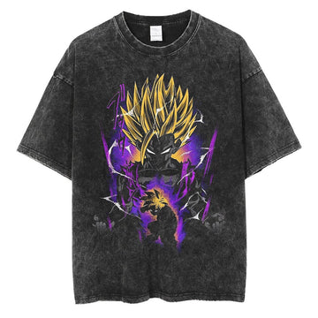 Anime - Streetwear - "TEEN-PRODIGY" - Gohan DBZ Anime Oversized Vintage Style T-Shirt - Alpha Weebs