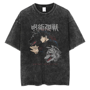 "DOGGY STYLE" - Jujutsu Kaisen Anime Vintage Washed Oversized T-Shirt