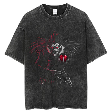 "FRIEND" - Death Note Anime Vintage Washed Ryuk Oversized T-Shirt